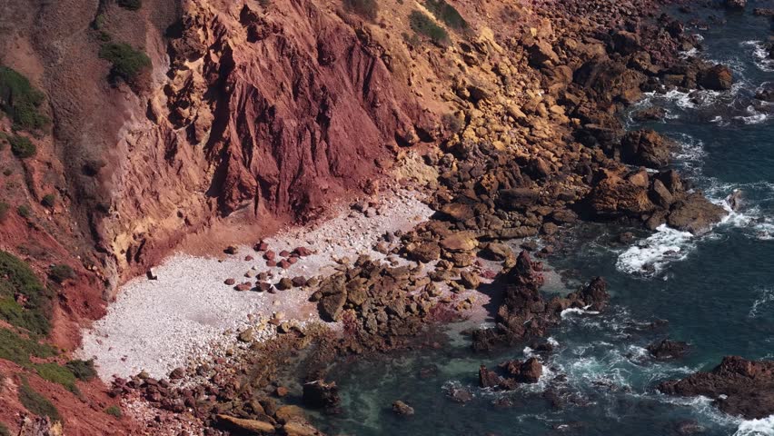 Colourfull rocks on the coast of the Atlantic ocean