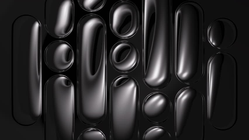 Seamless loop of black glossy bubbles with neon highlights, dynamic flowing movement. 3d render motion. - Powered by Shutterstock - Get 15% off with code: PIKWIZARD15