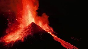 Spectacular Volcanic Eruption Spewing Molten Lava and Ash into Dark Night Sky - Powered by Shutterstock - Get 15% off with code: PIKWIZARD15