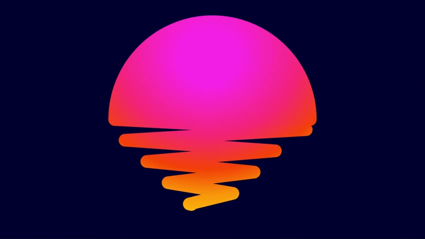 Retro sunset reflection minimal loop animation