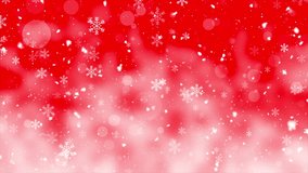 Christmas Snowflakes Red Background. Winter Christmas Background. Seamless Loop Ultra hd 4k - Powered by Shutterstock - Get 15% off with code: PIKWIZARD15