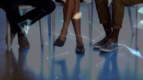 Animated globe growing above group, three colleagues leaning into laptop, pointing, consulting tech. Collaboration, teamwork, digital, network, office, studio, notebook - Powered by Shutterstock - Get 15% off with code: PIKWIZARD15