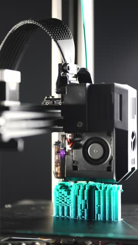 3D printer printing of the smallest parts with precision and speed. High quality 4k footage