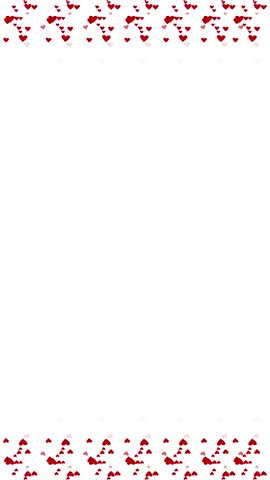 Vertical Red Hearts Floating Up and Down | Romantic Filter Effect | Loopable Romantic Love Frame Filter for Reels and Stories | Romantic Reel Video Effect | 2D Love Overlay on White Background