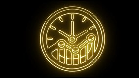 Futuristic neon glowing clock and chart symbolizing time efficiency concept 4k Loop. - Powered by Shutterstock - Get 15% off with code: PIKWIZARD15