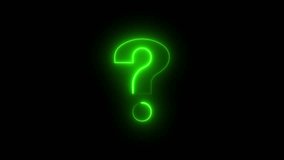 Neon green glowing question mark animation loop on a black background, representing mystery, quiz, unknown, or inquiry in a modern digital interface style - Powered by Shutterstock - Get 15% off with code: PIKWIZARD15