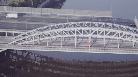 Andreevsky Bridge over Moscow River near Russian Academy of Sciences