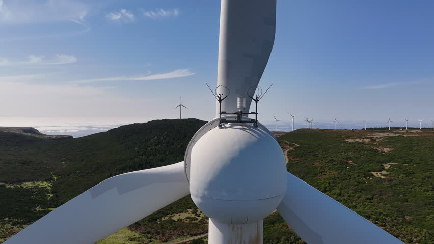 Scenic aerial depiction emphasizing aerodynamic dynamics and energy technology performance in natural landscapes