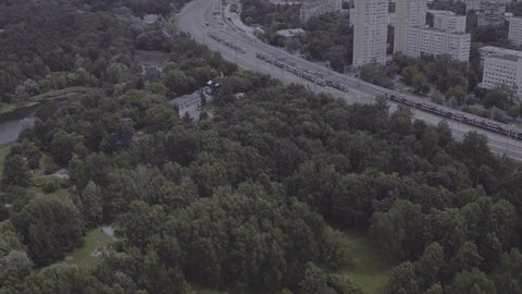 Drone Flying above Green Park Railway Metropolis