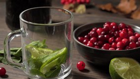 Revive your senses with refreshing cranberry-infused mocktail featuring lime and mint. - Powered by Shutterstock - Get 15% off with code: PIKWIZARD15