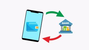 Online mobile banking transfer concept with arrows, money suitable for finance apps, websites, and articles on digital banking trends. - Powered by Shutterstock - Get 15% off with code: PIKWIZARD15