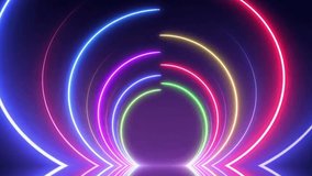 Neon circles dance in a mesmerizing loop, creating a dynamic portal to another dimension with bright colors and a modern futuristic vibe - Powered by Shutterstock - Get 15% off with code: PIKWIZARD15