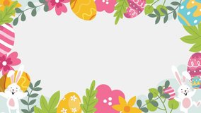 Delightful Easter celebration animation with cheerful bunnies and colorful eggs, perfect for spring holiday greetings and joyful family moments - Powered by Shutterstock - Get 15% off with code: PIKWIZARD15