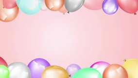 Celebration time with vibrant, colorful balloons floating gently on pastel pink background perfect for birthdays or special event announcements - Powered by Shutterstock - Get 15% off with code: PIKWIZARD15