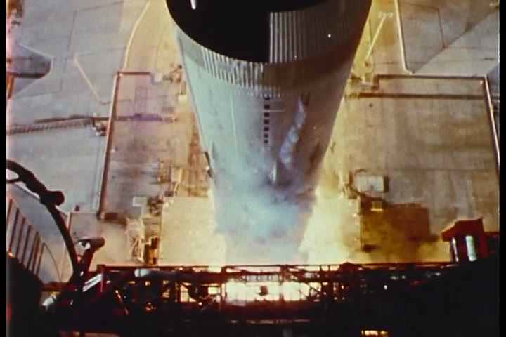 1960s - Apollo 11 lifts off from the launchpad. Royalty-Free Stock Footage #3936710