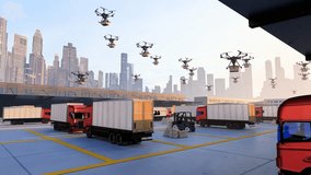 Drones deliver goods in logistics parks - Powered by Shutterstock - Get 15% off with code: PIKWIZARD15