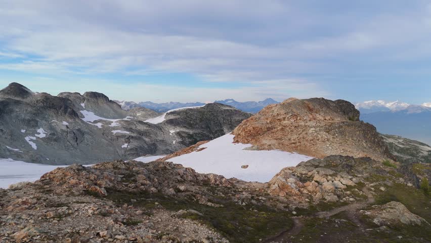 Panoramic View of Snow-Capped Mountains and Glacier in Beautiful British Columbia, Canada