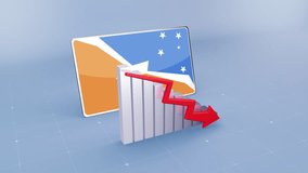 Tierra del Fuego Province Argentina Flag and Bar Chart Graph Showing Decreasing Values a Red Arrow Economic Crisis Concept - Powered by Shutterstock - Get 15% off with code: PIKWIZARD15