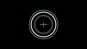 White HUD Circle User interface on isolated black background. Target searching scope and scanning element theme. Digital UI and Sci-fi circular. 4K - Powered by Shutterstock - Get 15% off with code: PIKWIZARD15
