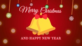 A Merry Christmas Greeting 4K Video, Christmas bell Animation. Traditional Winter Season Holiday Accessory. Ringbell with Bow, Christmas Ball HD Video with Red Background Alpha Channel. - Powered by Shutterstock - Get 15% off with code: PIKWIZARD15