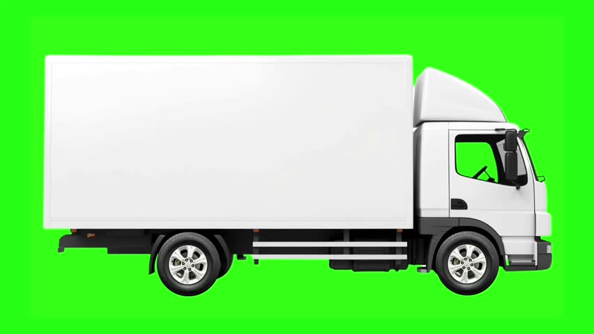 Truck for delivery transportation concept green screen.