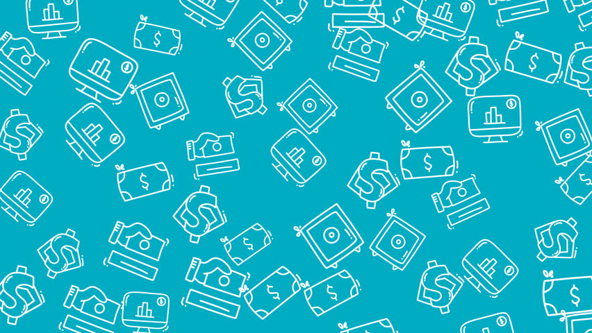 Financial Security and Digital Transaction Seamless Video Background: Dynamic Motion Graphics of Safe Box, Online Trading Monitor, Money Exchange, and Currency Icons for Modern Banking and Investment  - Powered by Shutterstock - Get 15% off with code: PIKWIZARD15