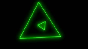 Modern technology glowing green neon triangles with sci-fi energy glow. Glowing green neon triangles abstract background seamless loop animation. - Powered by Shutterstock - Get 15% off with code: PIKWIZARD15