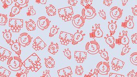 Creative Business Strategy and Financial Planning Seamless Video Background: Dynamic Motion Graphics of Funding, Idea Generation, Teamwork, and Financial Analysis Icons for Startup Pitch or Corporate  - Powered by Shutterstock - Get 15% off with code: PIKWIZARD15