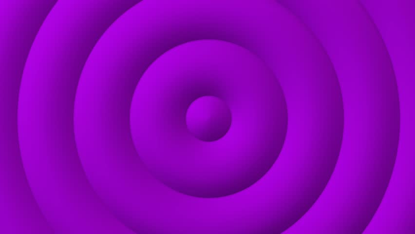 Purple concentric ripples, circles spreading on the water, hypnotizing liquid 4k looped animation, 3d render illustration.