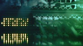 Futuristic High-Speed Data Center Network Connections. Fiber Optic and Ethernet Cables, Server Rack Lights, AI GPU CPU Cloud Computing, Big Data Analytics, Cybersecurity Digital Technology Background - Powered by Shutterstock - Get 15% off with code: PIKWIZARD15