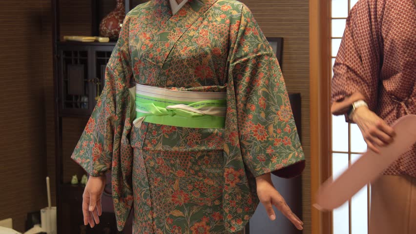 A woman wearing a kimono
