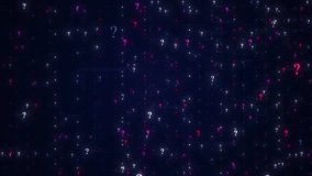Abstract Digital Background With Glowing Question Marks And Sparkling Particles, Symbolizing Inquiry, Data, Uncertainty, And Problem-solving In A Futuristic Dark Blue Cyberspace Loopace, Abstract - Powered by Shutterstock - Get 15% off with code: PIKWIZARD15