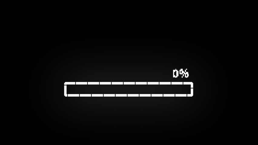 8 bit loading Pixel art loading bar animation 8-bit. HD 4K animation of loading with pixel art style.
