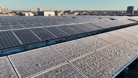 Rooftop Solar Panels Covered in Frost renewable energy - Powered by Shutterstock - Get 15% off with code: PIKWIZARD15