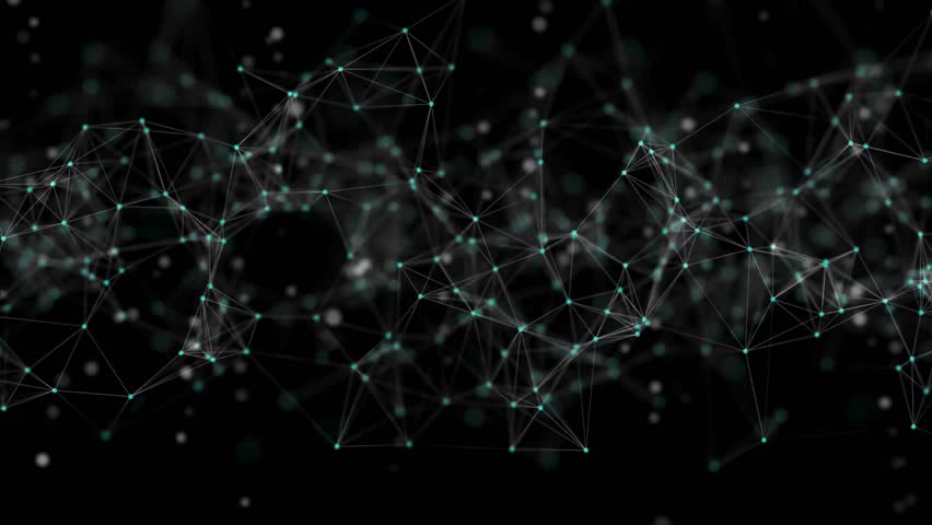 Futuristic Digital Network of Connected Dots and Lines in Motion