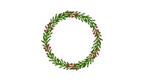 Christmas Holly Wreath Frame Animation on Transparent Background. Alpha Channel Included. - Powered by Shutterstock - Get 15% off with code: PIKWIZARD15
