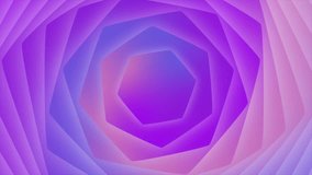 A mesmerizing seamless loop animation featuring rotating concentric hexagons in a beautiful purple, pink, and blue gradient, creating an endless tunnel effect. - Powered by Shutterstock - Get 15% off with code: PIKWIZARD15