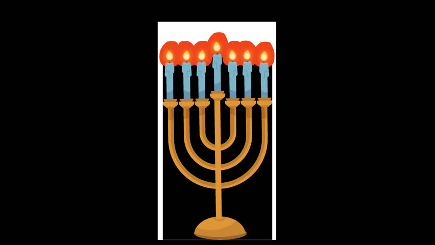 Animated Hanukkah Candles looped 4k 
