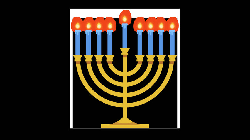 Animated Hanukkah Candles looped 4k 