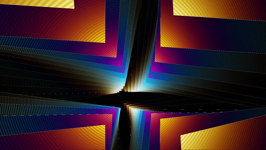 Abstract Geometric Tunnel: Infinite Zoom Through Layered Panels with Vibrant Gradients