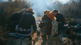 friends by fire, lakeside gathering at dusk, cozy evening with friends around campfire, enjoying warm evening beside lake with friends, spending relaxing night with friends beside peaceful lakeside - Powered by Shutterstock - Get 15% off with code: PIKWIZARD15