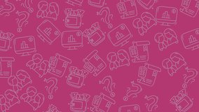 Personal Finance and Budgeting Seamless Pattern: Hand-Drawn Outline Doodles of Wallets, Money, Financial Monitors, Receipts, Question Marks, and Couples Managing Cash on a Deep Magenta Background. - Powered by Shutterstock - Get 15% off with code: PIKWIZARD15