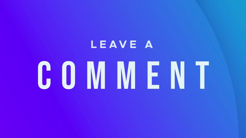 3D Leave a Comment call-to-action animation on a blue background, designed for content creators, social media engagement, digital marketing visuals, and video editing projects.