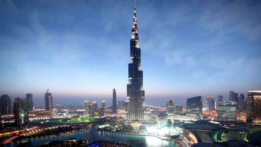 Amazing 4k view of Burj Khalifa building, United Arab Emirates 