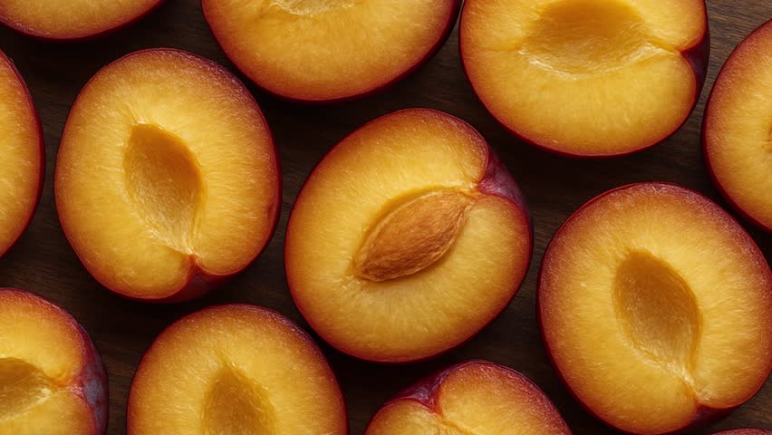 Fresh Peach Sliced. Fruit Background