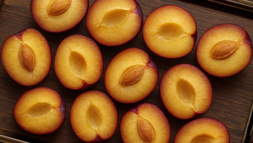 Fresh Peach Sliced. Fruit Background