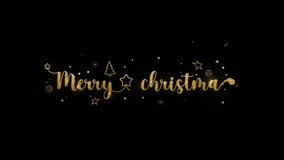 Decorative gold Merry Christmas animated text on transparent background suitable for holiday greeting cards, social media posts, invitations, and festive designs. - Powered by Shutterstock - Get 15% off with code: PIKWIZARD15