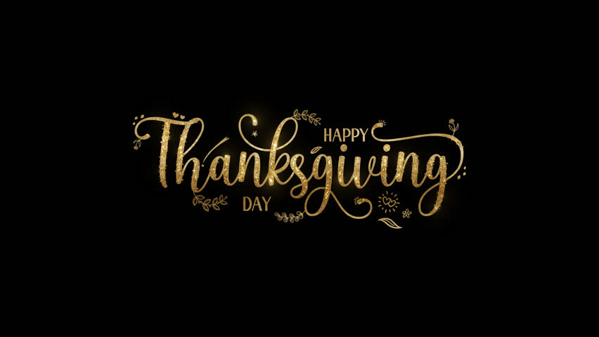 Happy thanksgiving day in ornate gold script, ideal for thanksgiving greeting cards, social media posts, and holiday decorations. - Powered by Shutterstock - Get 15% off with code: PIKWIZARD15