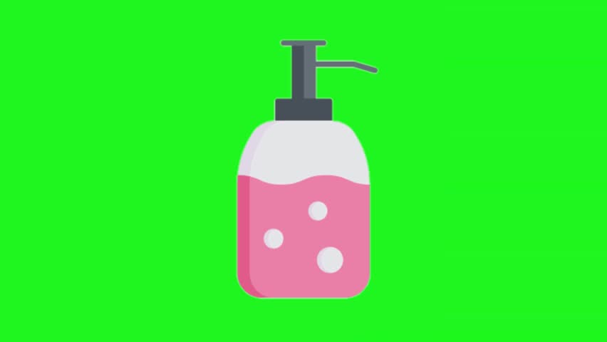Animated dispenser icon with smooth transitions on a vibrant green background for digital use