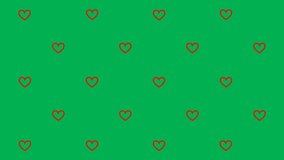 Many simple hollow red heart shapes on green background, symbolizing love, romance, perfect design for Valentine's Day. Elegant animation zooming, enlarging, increasing of heart outline. Looping. - Powered by Shutterstock - Get 15% off with code: PIKWIZARD15
